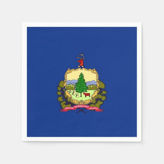 Patriotische Papierservietten mit Vermont-Flagge (Vorderseite)