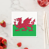 Patriotische Papierservietten mit Wales-Flagge (Beispiel)
