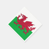 Patriotische Papierservietten mit Wales-Flagge (Ecke)