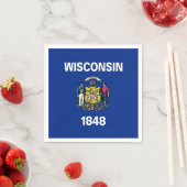 Patriotische Papierservietten mit Wisconsin-Flagge (Beispiel)