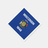 Patriotische Papierservietten mit Wisconsin-Flagge (Ecke)