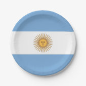 Patriotische Papiertafel mit argentinischer Flagge Pappteller (Vorderseite)