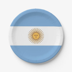 Patriotische Papiertafel mit argentinischer Flagge Pappteller