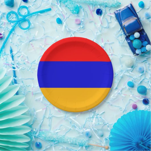 Patriotische Papiertafel mit armenischer Flagge Pappteller (Party)