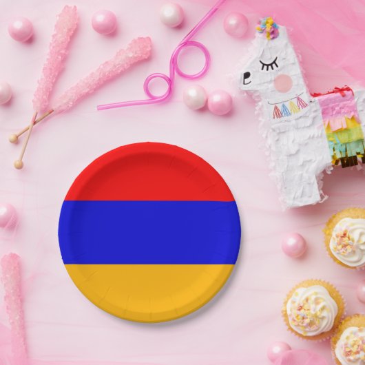 Patriotische Papiertafel mit armenischer Flagge Pappteller (Party)