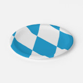 Patriotische Papiertafel mit bayerischer Flagge Pappteller (Schrägansicht)