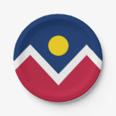 Patriotische Papiertafel mit Denver-Flagge Pappteller (Vorderseite)