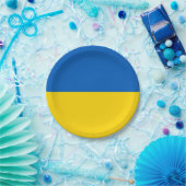 Patriotische Papiertafel mit der Flagge der Ukrain Pappteller (Party)