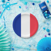 Patriotische Papiertafel mit der Flagge Frankreich Pappteller (Party)
