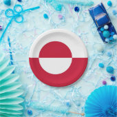 Patriotische Papiertafel mit der Flagge Grönlands Pappteller (Party)