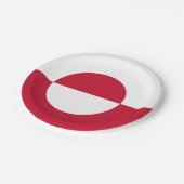 Patriotische Papiertafel mit der Flagge Grönlands Pappteller (Schrägansicht)