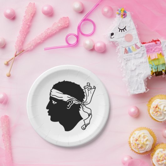 Patriotische Papiertafel mit der Flagge Korsikas Pappteller (Party)