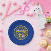 Patriotische Papiertafel mit der Flagge Nebraskas Pappteller (Party)