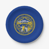 Patriotische Papiertafel mit der Flagge Nebraskas Pappteller (Vorderseite)