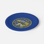 Patriotische Papiertafel mit der Flagge Nebraskas Pappteller (Schrägansicht)