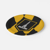 Patriotische Papiertafel mit der Flagge von Baltim Pappteller (Schrägansicht)