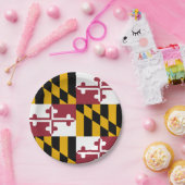 Patriotische Papiertafel mit der Flagge von Maryla Pappteller (Party)