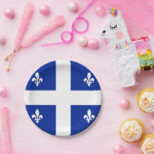 Patriotische Papiertafel mit der Flagge von Quebec Pappteller (Party)