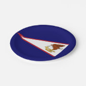 Patriotische Papiertafel mit Fahne aus Amerikanisc Pappteller (Schrägansicht)