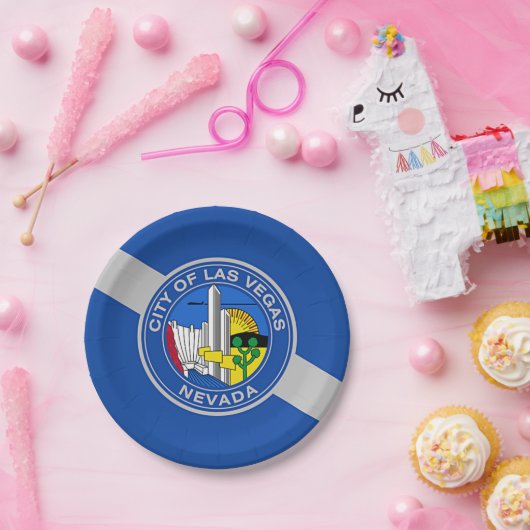 Patriotische Papiertafel mit Fahne von Las Vegas C Pappteller (Party)