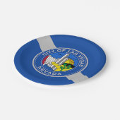 Patriotische Papiertafel mit Fahne von Las Vegas C Pappteller (Schrägansicht)