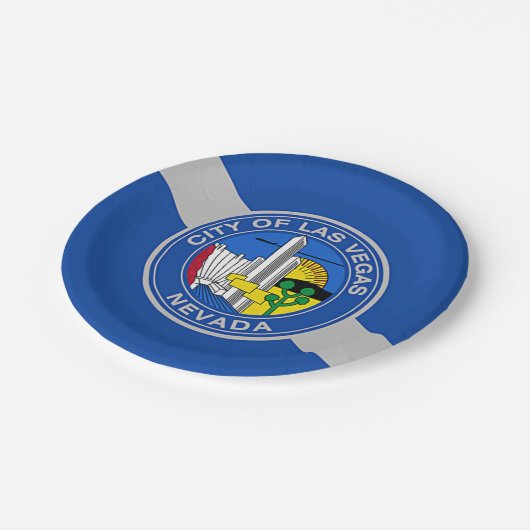 Patriotische Papiertafel mit Fahne von Las Vegas C Pappteller (Schrägansicht)