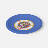 Patriotische Papiertafel mit Fahne von Minnesota Pappteller (Schrägansicht)