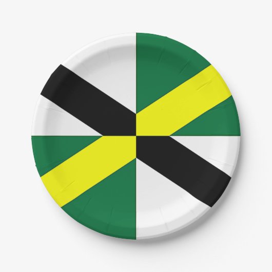 Patriotische Papiertafel mit Fahne von Monterey Ci Pappteller (Vorderseite)