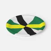 Patriotische Papiertafel mit Fahne von Monterey Ci Pappteller (Schrägansicht)