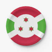 Patriotische Papiertafel mit Flagge Burundis Pappteller (Vorderseite)