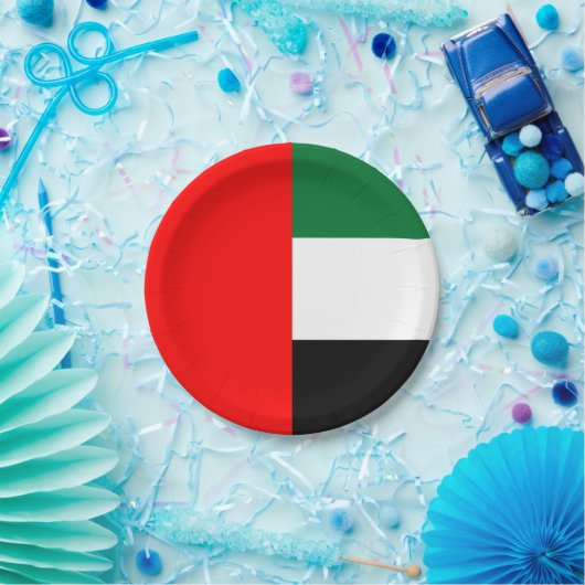 Patriotische Papiertafel mit Flagge der VAE Pappteller (Party)
