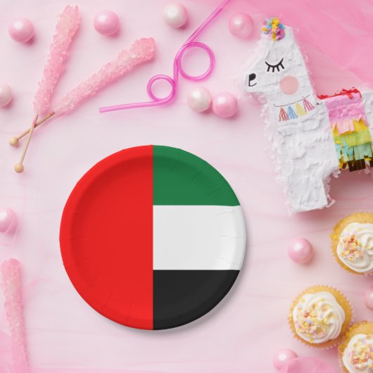 Patriotische Papiertafel mit Flagge der VAE Pappteller (Party)
