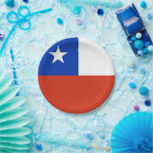 Patriotische Papiertafel mit Flagge des Chilen Pappteller (Party)