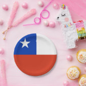 Patriotische Papiertafel mit Flagge des Chilen Pappteller (Party)
