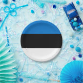 Patriotische Papiertafel mit Flagge Estlands Pappteller (Party)