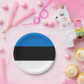 Patriotische Papiertafel mit Flagge Estlands Pappteller (Party)