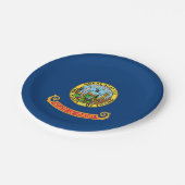 Patriotische Papiertafel mit Flagge Idaho Pappteller (Schrägansicht)