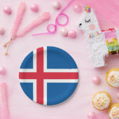 Patriotische Papiertafel mit Flagge Islands Pappteller (Party)