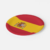 Patriotische Papiertafel mit Flagge Spaniens Pappteller (Schrägansicht)
