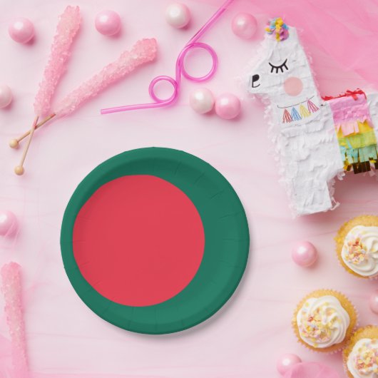 Patriotische Papiertafel mit Flagge von Bangladesc Pappteller (Party)