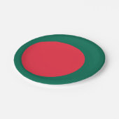 Patriotische Papiertafel mit Flagge von Bangladesc Pappteller (Schrägansicht)
