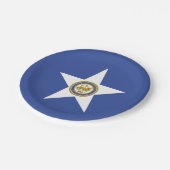 Patriotische Papiertafel mit Flagge von Houston Pappteller (Schrägansicht)