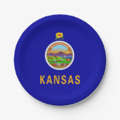 Patriotische Papiertafel mit Flagge von Kansas Pappteller (Vorderseite)