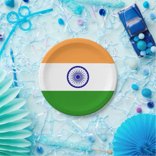 Patriotische Papiertafel mit indischer Flagge Pappteller (Party)