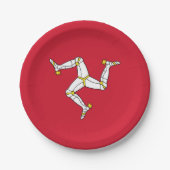 Patriotische Papiertafel mit Isle Man-Flagge, Vere Pappteller (Vorderseite)