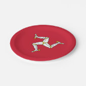 Patriotische Papiertafel mit Isle Man-Flagge, Vere Pappteller (Schrägansicht)