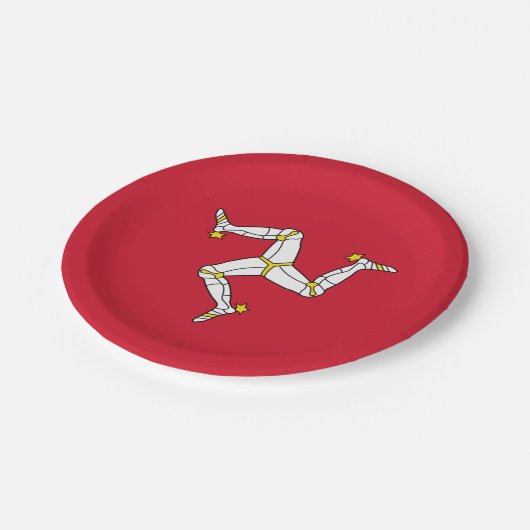 Patriotische Papiertafel mit Isle Man-Flagge, Vere Pappteller (Schrägansicht)