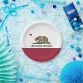 Patriotische Papiertafel mit kalifornischer Flagge Pappteller (Party)