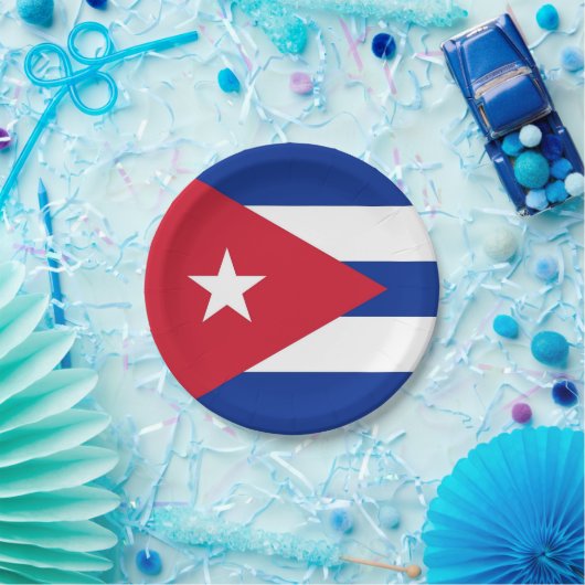 Patriotische Papiertafel mit kubanischer Flagge Pappteller (Party)