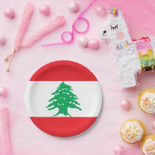 Patriotische Papiertafel mit libanesischer Flagge Pappteller (Party)